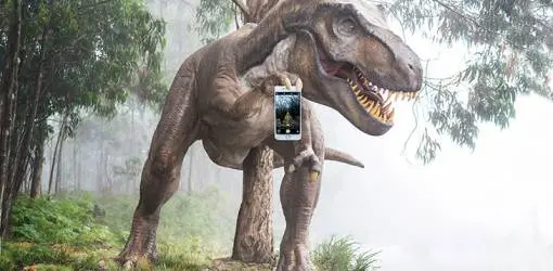 social media dinosaur, twitter, instagram, cellphone, how to use, techboomers tutorials, free courses, tech tips