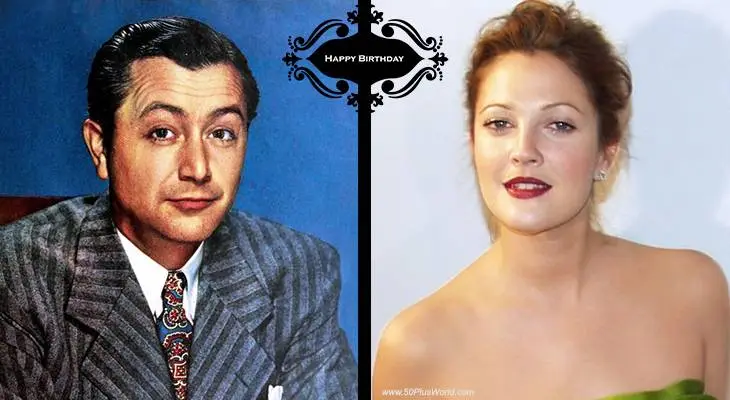 birthday wishes; happy birthday; greeting card; famous birthdays; february 22nd; film star; actor; robert young, actress, drew barrymore, movies,