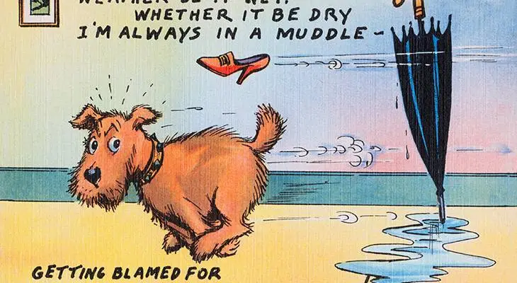 walt munson, american, cartoonist, artist, illustrator, comic strips, cartoons, funny, travel, postcards, 1940s, 1950s, im always in a muddle,&nbsp;