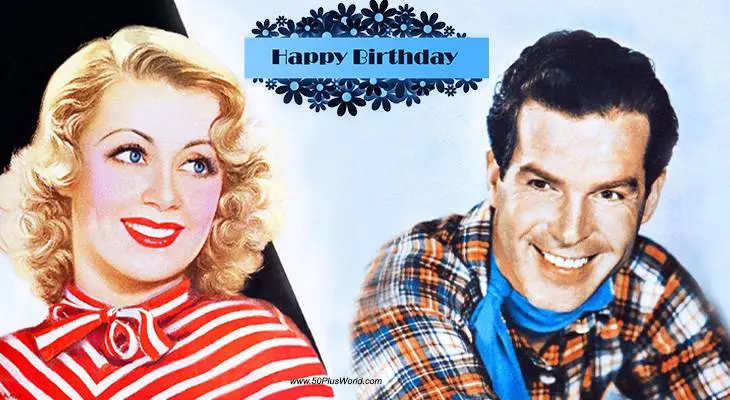 birthday wishes, happy birthday, greeting card, born august 30, famous birthdays, joan blondell, fred macmurray, actor, actress, tv shows, here come the brides, my three sons, film stars, classic movies, blonde crazy, double indemnity, the shaggy dog, topper returns, three on a match, the caine mutiny