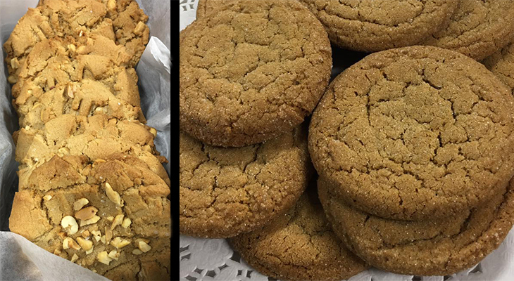 hamilton meat pie co, peanut butter sea salt cookies, ginger spice cookies, hamilton bakery, home made cookies