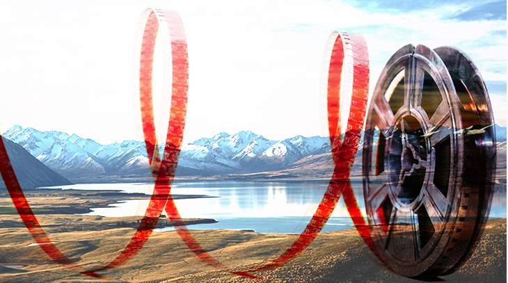 lake tekapo, new zealand, travel, vacation, mountains, movie reel, filming movies, cinema